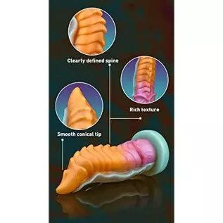 8.25" Girth G-Spot Dildo Huge Silicone Dildo with Strong Suction Cup, Thick Alien Dragon Dildos Prostate Stimulation for Hands-F