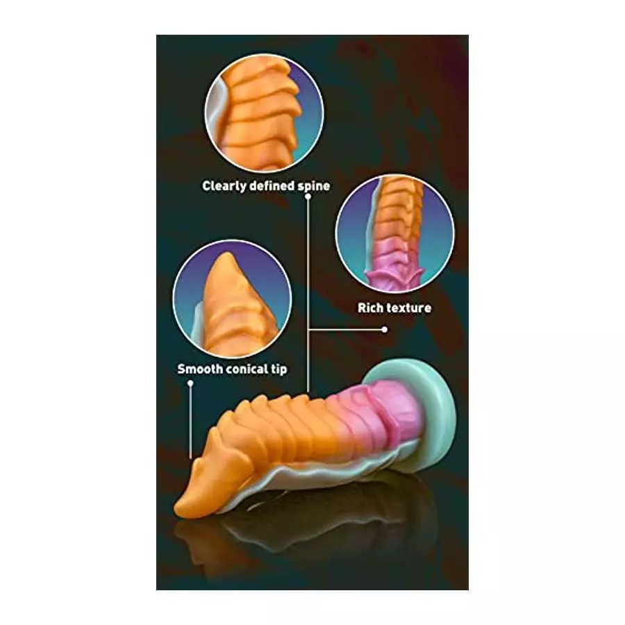 8.25" Girth G-Spot Dildo Huge Silicone Dildo with Strong Suction Cup, Thick Alien Dragon Dildos Prostate Stimulation for Hands-F