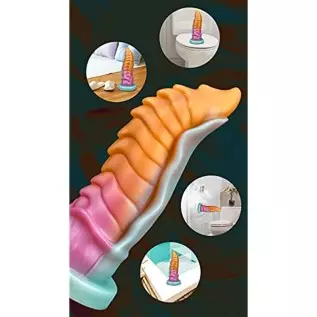 8.25" Girth G-Spot Dildo Huge Silicone Dildo with Strong Suction Cup, Thick Alien Dragon Dildos Prostate Stimulation for Hands-F