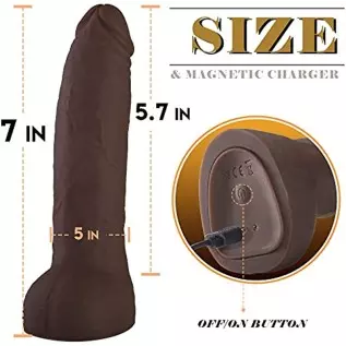 7" Realistic Dildo Vibrator Sex Toy with Strong Motor and 10 Modes of Vibrations, Black Vibrating Anal Dildos for Vagina and Ana 7" Realistic Dildo Vibrator Sex Toy with Strong Motor and 10 Modes of Vibrations, Black Vibrating Anal Dildos for Vagina and Ana