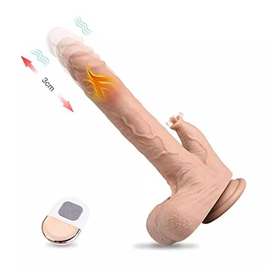 UTIMI 9.0" Realistic Thrusting Vibrating Dildo Sex Toy for Women with 3 Thrusting & 5 Licking & 5 Vibration Modes for Hands-Free