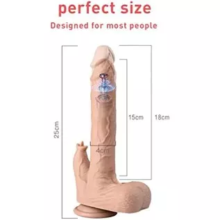 UTIMI 9.0" Realistic Thrusting Vibrating Dildo Sex Toy for Women with 3 Thrusting & 5 Licking & 5 Vibration Modes for Hands-Free