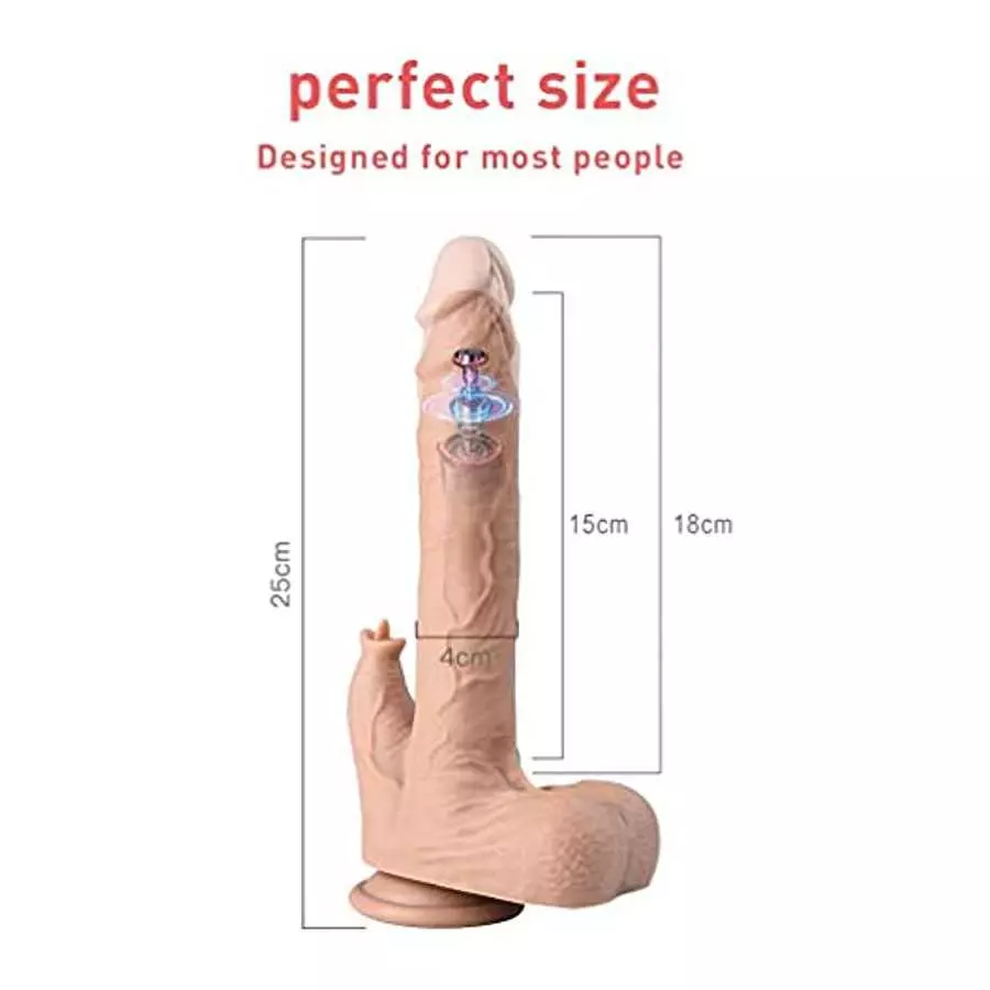 UTIMI 9.0" Realistic Thrusting Vibrating Dildo Sex Toy for Women with 3 Thrusting & 5 Licking & 5 Vibration Modes for Hands-Free