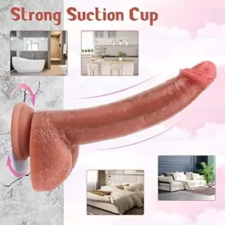 Realistic Dildo for Women, Anal G-Spot Dildo with Lifelike Glans Veins Testicles & Hands-Free Strong Suction Cup, 8.5'' Liquid S