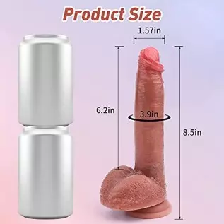 Realistic Dildo for Women, Anal G-Spot Dildo with Lifelike Glans Veins Testicles & Hands-Free Strong Suction Cup, 8.5'' Liquid S