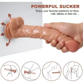 Yoekey 10 Inch Realistic Dildo, Extremely Soft and Flexible Silicone Dildo with Strong Suction Cup for Hands-Free Play, Lifelike