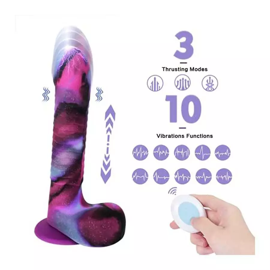 8.2 inch Automatic Thrusting Dildo Vibrator Sex Toy for Women for G Spot Clitoral Anal Stimulation with 3 Powerful Thrusting Spe