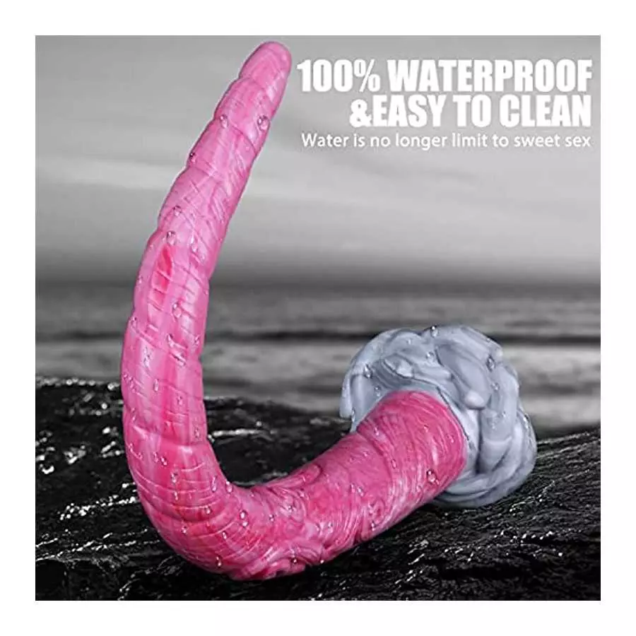 17.70 Inches Super Long Monster Snake Anal Plug Dildo, Platinum Silicone Unicorn Tentacle G spot Massage Dildo Penis Cock Dong S