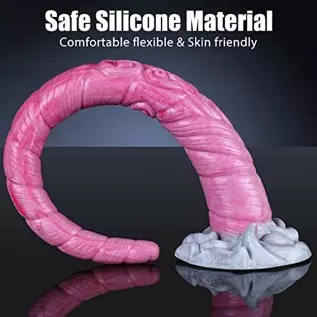 17.70 Inches Super Long Monster Snake Anal Plug Dildo, Platinum Silicone Unicorn Tentacle G spot Massage Dildo Penis Cock Dong S