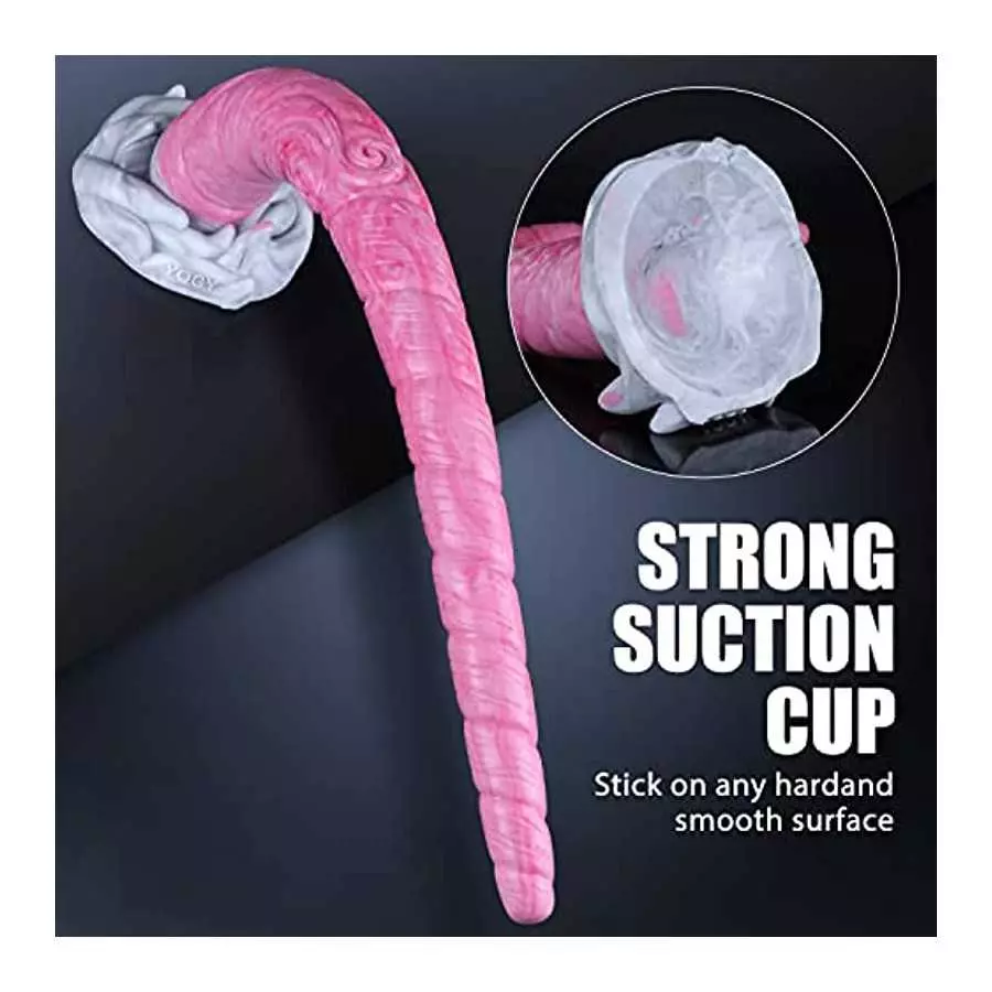 17.70 Inches Super Long Monster Snake Anal Plug Dildo, Platinum Silicone Unicorn Tentacle G spot Massage Dildo Penis Cock Dong S