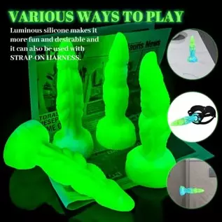 8.1in Luminous Monster Realistic Dildo with Strong Suction Cup, Leyuto Basilisk Dragon Silicone Anal Dildos Flexible Cock with C
