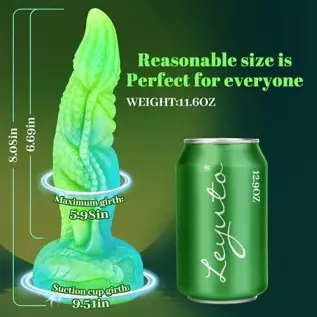 8.1in Luminous Monster Realistic Dildo with Strong Suction Cup, Leyuto Basilisk Dragon Silicone Anal Dildos Flexible Cock with C