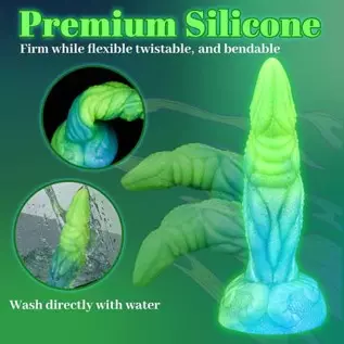 8.1in Luminous Monster Realistic Dildo with Strong Suction Cup, Leyuto Basilisk Dragon Silicone Anal Dildos Flexible Cock with C