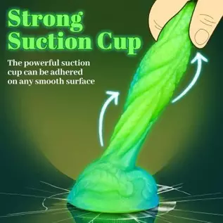 8.1in Luminous Monster Realistic Dildo with Strong Suction Cup, Leyuto Basilisk Dragon Silicone Anal Dildos Flexible Cock with C