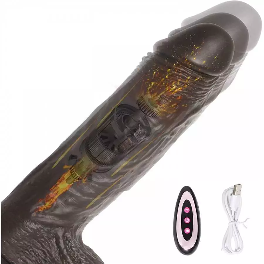 Thrusting Dildo Vibrator Sex Toy with 10 Vibrations, 8.6 Inch Powerful Vibrator with Suction Cup Brown Realistic Vibrating Dildo Thrusting Dildo Vibrator Sex Toy with 10 Vibrations, 8.6 Inch Powerful Vibrator with Suction Cup Brown Realistic Vibrating Dildo