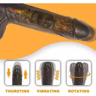 Thrusting Dildo Vibrator Sex Toy with 10 Vibrations, 8.6 Inch Powerful Vibrator with Suction Cup Brown Realistic Vibrating Dildo Thrusting Dildo Vibrator Sex Toy with 10 Vibrations, 8.6 Inch Powerful Vibrator with Suction Cup Brown Realistic Vibrating Dildo