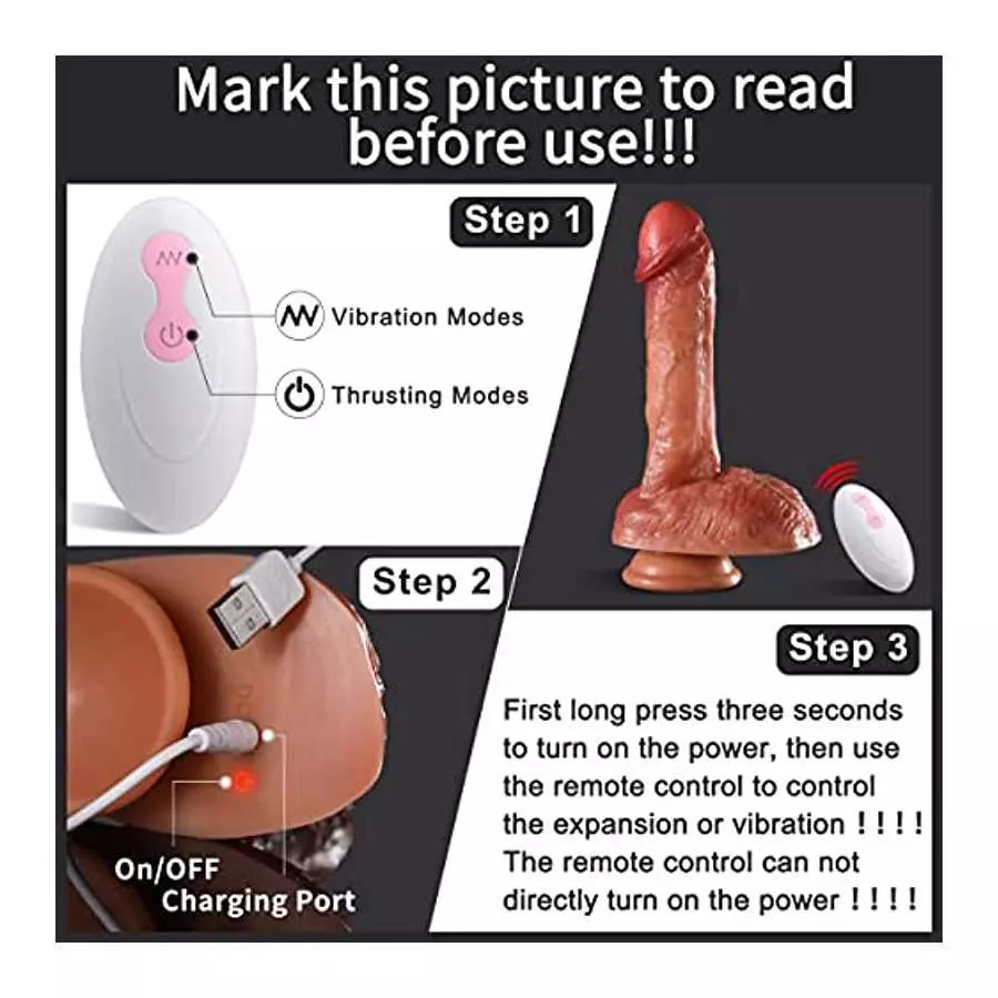 Thrusting Vibrator Dildo Authentic Replicas Dildos with 8 Thrusting and Vibration Realistic Vibrating Dildo for Women with Heati