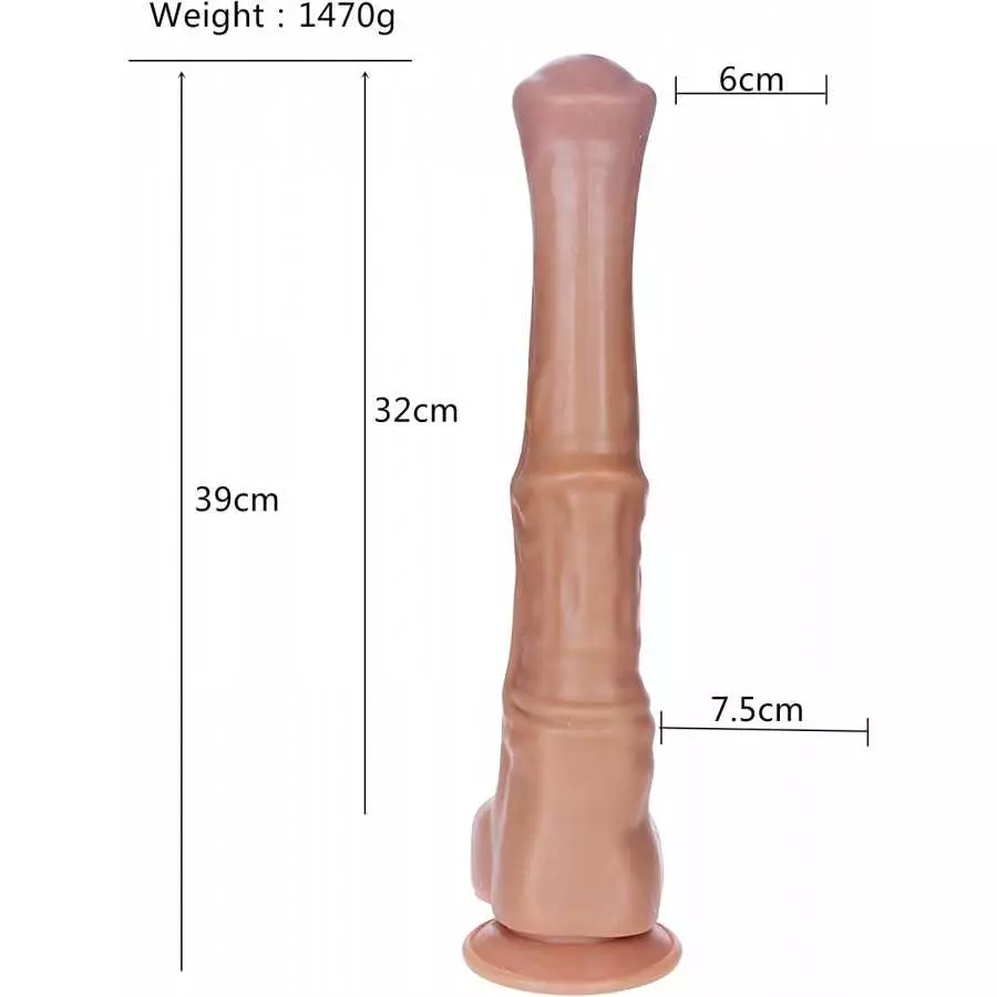 Realistic Black Horse Dildo with Suction Cup,15 inch Huge Thick Dildo Anal Plug Toy for Men Women
