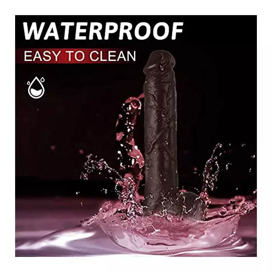 9.1Inch Realistic Dildo for Women,Big Lifelike Penis Dildos with Strong Suction Cup for Hands-Free Play,Brown Black Cock Masturb