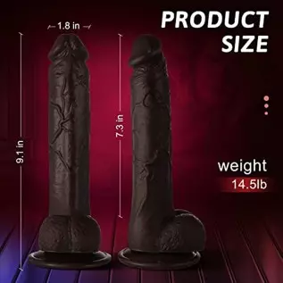 9.1Inch Realistic Dildo for Women,Big Lifelike Penis Dildos with Strong Suction Cup for Hands-Free Play,Brown Black Cock Masturb 9.1Inch Realistic Dildo for Women,Big Lifelike Penis Dildos with Strong Suction Cup for Hands-Free Play,Brown Black Cock Masturb