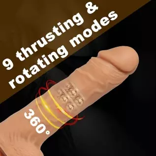 Thrusting Dildo Vibrator with Suction Cup & 10 Vibrations, Realistic Dildos with 360°Rotating & Heating, 8.6 Inch Silicone Dildo