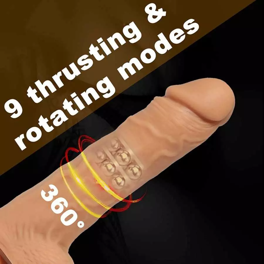 Thrusting Dildo Vibrator with Suction Cup & 10 Vibrations, Realistic Dildos with 360°Rotating & Heating, 8.6 Inch Silicone Dildo