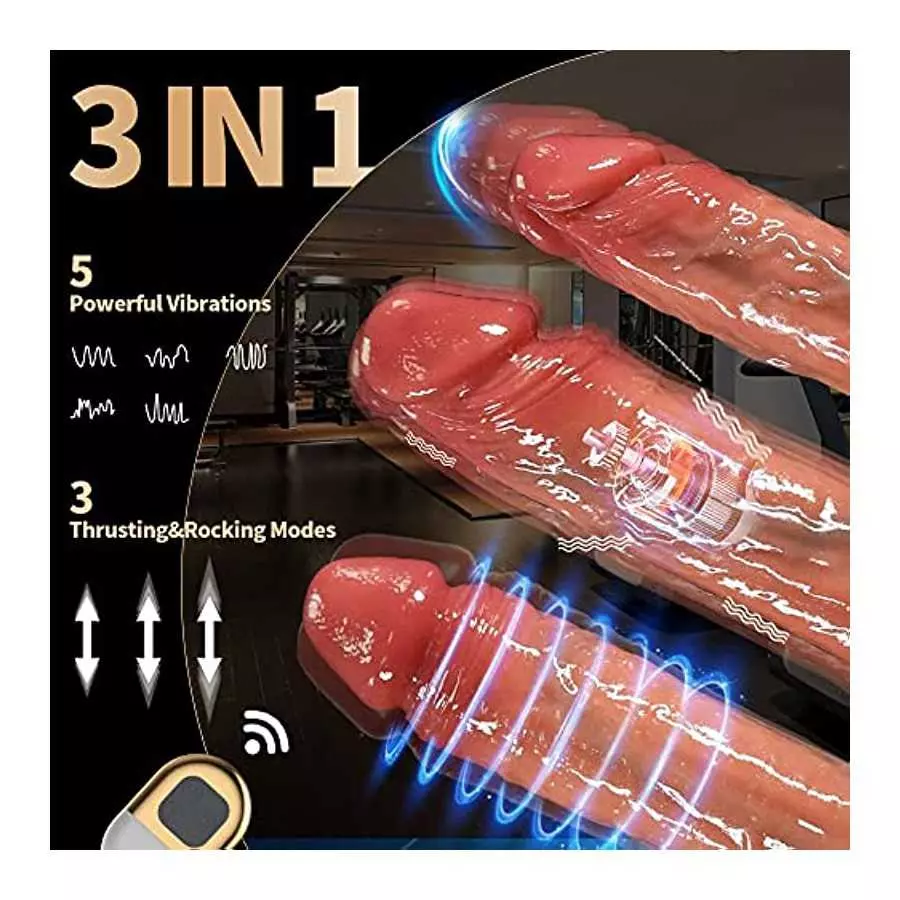 Thrusting Dildo Vibrator Sex Toys for Women, Realistic Dildos Like Real Skin for G-spot Anal Stimulation with 3 Thrusting &5 Vib