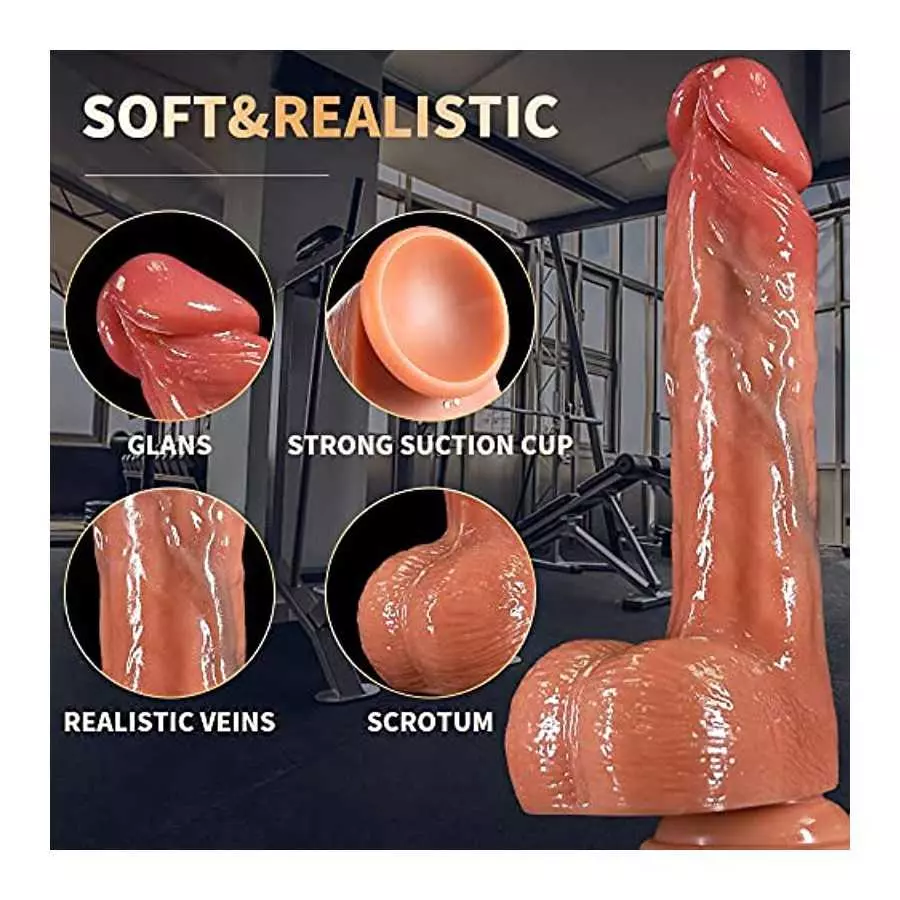 Thrusting Dildo Vibrator Sex Toys for Women, Realistic Dildos Like Real Skin for G-spot Anal Stimulation with 3 Thrusting &5 Vib