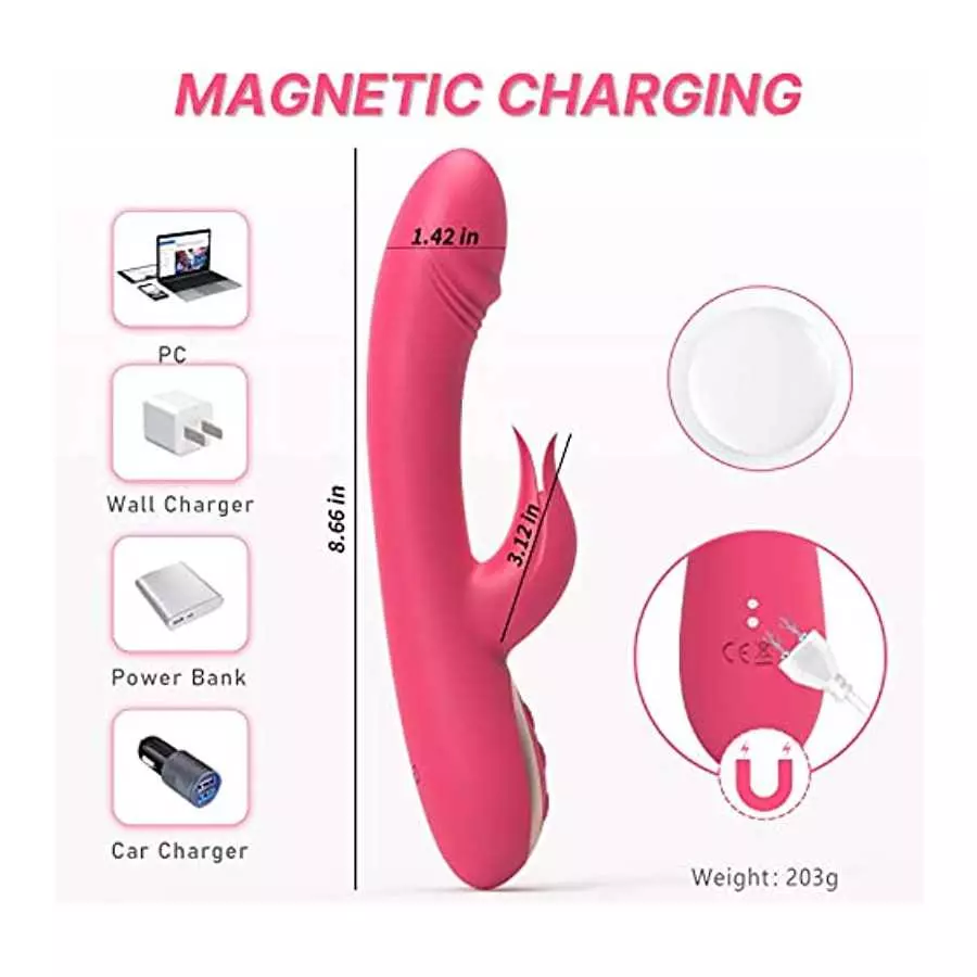 Rabbit Vibrator G Spot Rotating Dildo Vagina Vibrators Clitoral Stimulator, Female Massager with 10 Vibrating 3 Rotating Modes S