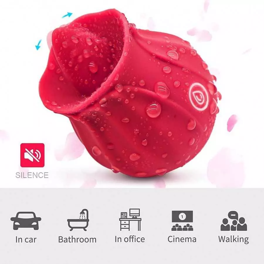 Rose Toy Vibrator for Woman,Clitoral Stimulator Licking Thrusting G Spot Dildo Vibrator with 10 Modes,Rose Adult Sex Toys Games,