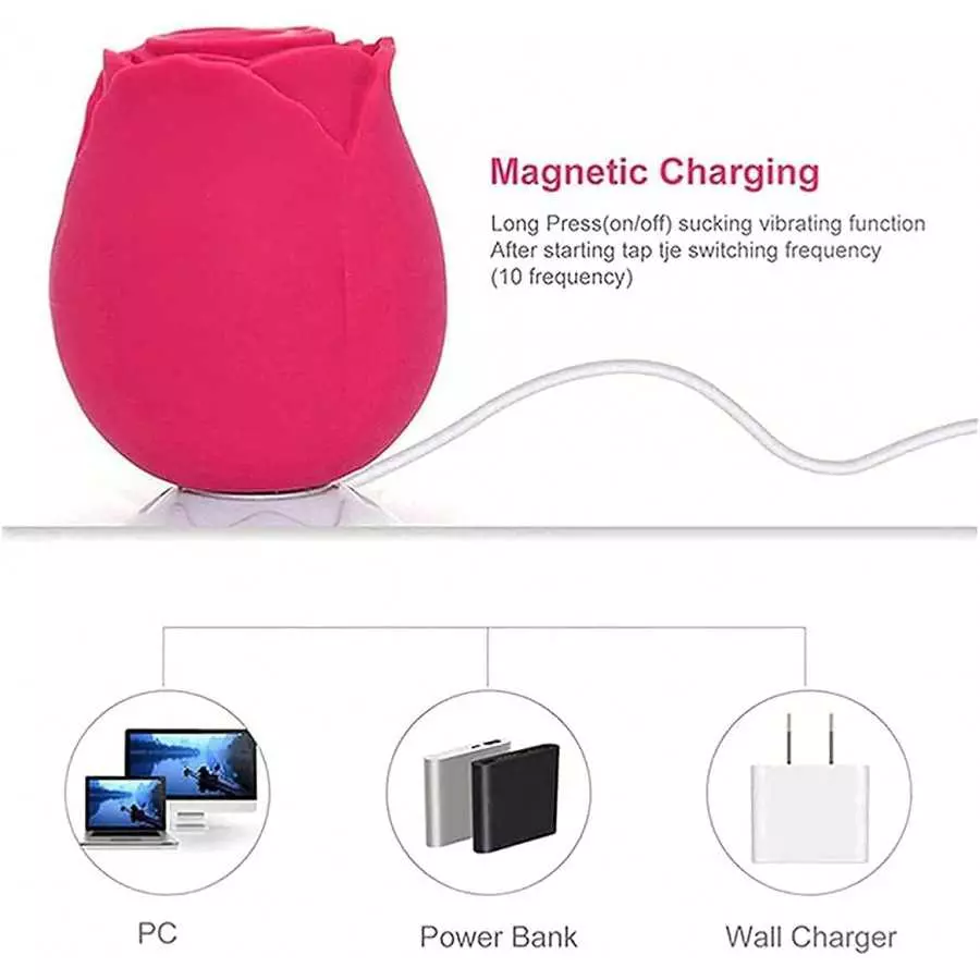 Rose Toy Vibrator for Woman,Clitoral Stimulator Licking Thrusting G Spot Dildo Vibrator with 10 Modes,Rose Adult Sex Toys Games,