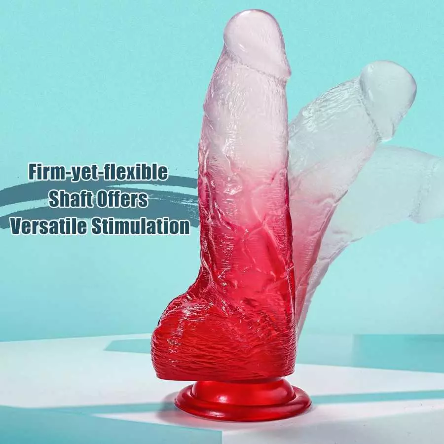 Realistic Dildo 7.8 Inch G Spot Dildo with Suction Cup for Hands-Free Play, Flexible Waterproof Dildo Realistic Penis Adult Sex