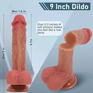 DILDOBRO Realistic Dildo 9 Inch Dildos for Hands-Free Play Silicone Dildo Anal Dildo Sex Toys with Suction Cup Dildos for Women