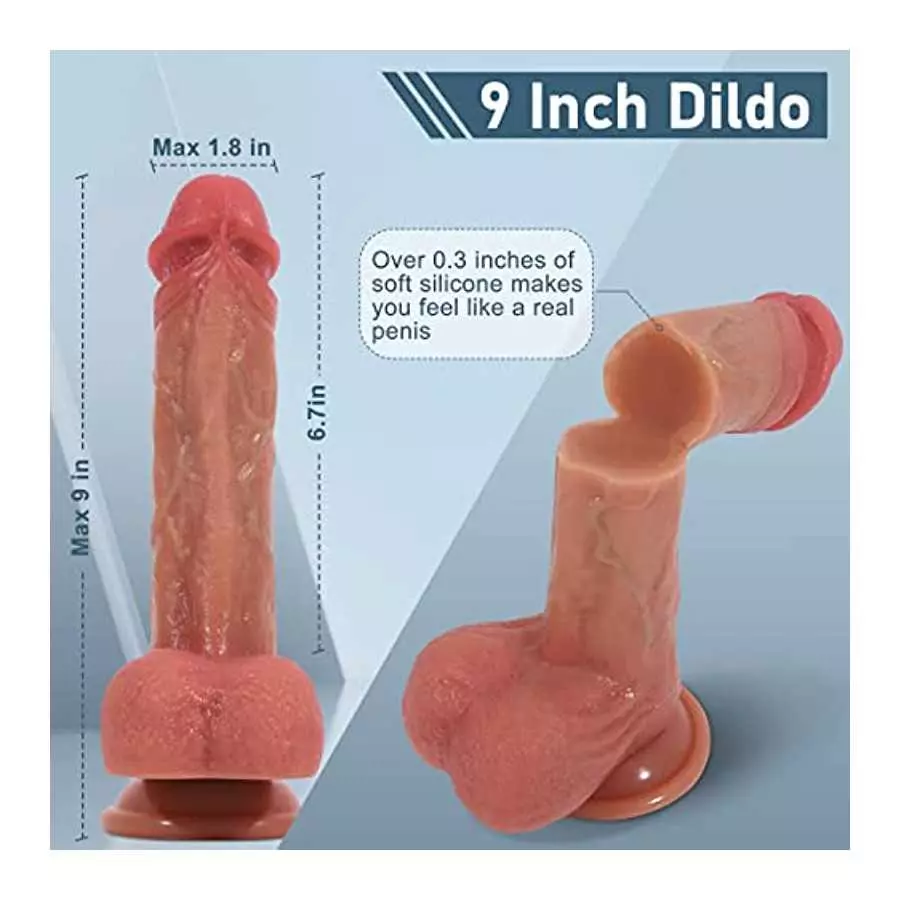 DILDOBRO Realistic Dildo 9 Inch Dildos for Hands-Free Play Silicone Dildo Anal Dildo Sex Toys with Suction Cup Dildos for Women