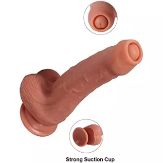 Realistic Dildo 7.87 inch Silicone Dildos Soft Lifelike Dildos with Strong Suction Cup Adult Sex Toys Flesh