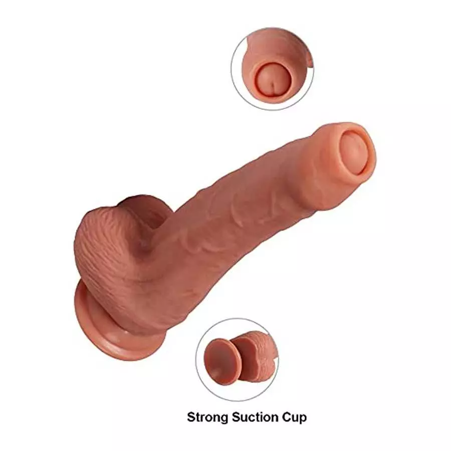 Realistic Dildo 7.87 inch Silicone Dildos Soft Lifelike Dildos with Strong Suction Cup Adult Sex Toys Flesh