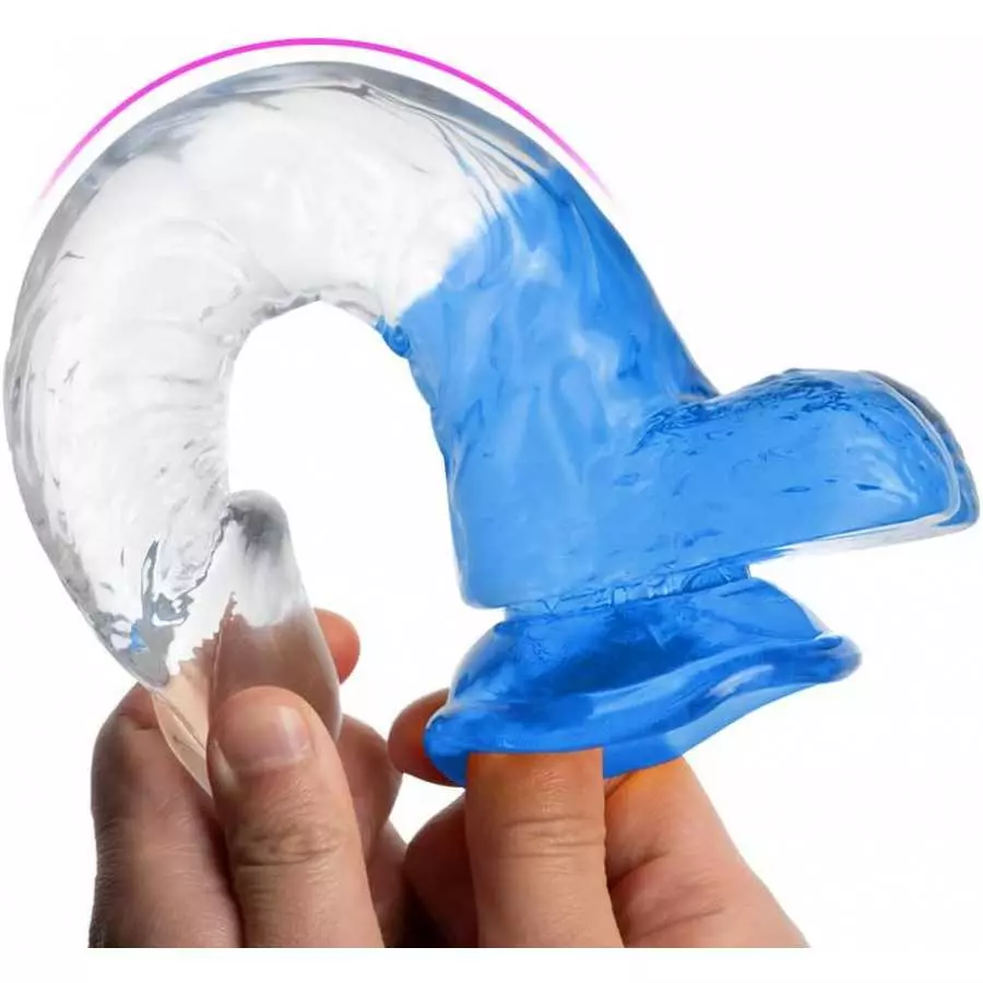 Realistic Jelly Dildo with Suction Cup, Romi Transparent G-spot Dildo for Female Vaginal Stimulator Male Prostate Massage (Trans