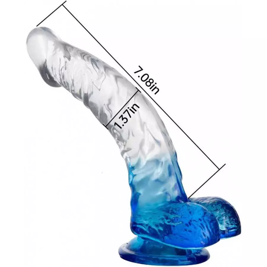 Realistic Jelly Dildo with Suction Cup, Romi Transparent G-spot Dildo for Female Vaginal Stimulator Male Prostate Massage (Trans