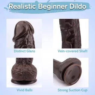 Luminous Realistic G-spot Dildos for Women - 7 Inch Jelly Penis Dong with Lifelike Glans Veins Testicles & Hands-Free Suction Cu Luminous Realistic G-spot Dildos for Women - 7 Inch Jelly Penis Dong with Lifelike Glans Veins Testicles & Hands-Free Suction Cu