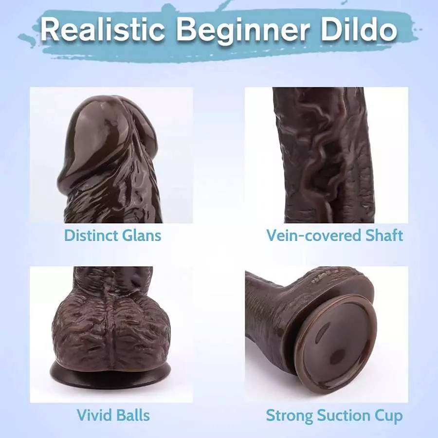 Luminous Realistic G-spot Dildos for Women - 7 Inch Jelly Penis Dong with Lifelike Glans Veins Testicles & Hands-Free Suction Cu