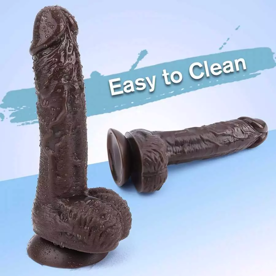 Luminous Realistic G-spot Dildos for Women - 7 Inch Jelly Penis Dong with Lifelike Glans Veins Testicles & Hands-Free Suction Cu