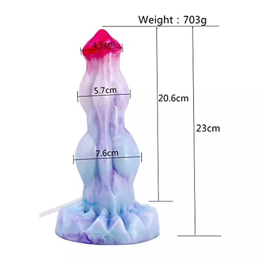 9 inch Realistic Squirting Dog Silicone Dildo with Knots, Thick Dragon Dildo Suction Cup Anal Plug Toys for Women Men and Couple