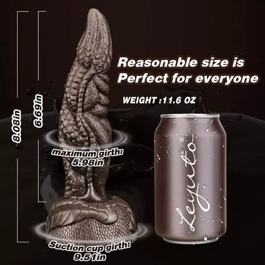 8.1in Monster Realistic Dildo with Strong Suction Cup, Leyuto Basilisk Silicone Dildo Flexible Dragon Anal Dildos for Women & Me