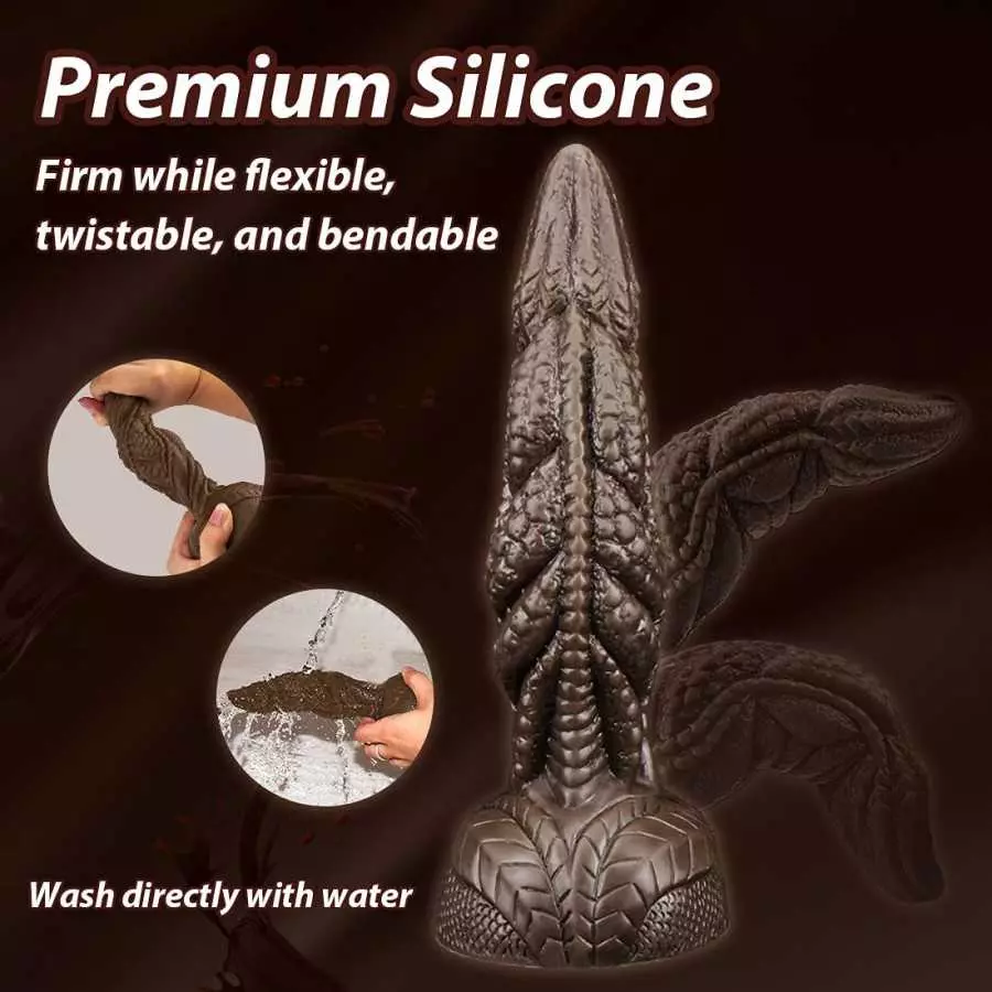 8.1in Monster Realistic Dildo with Strong Suction Cup, Leyuto Basilisk Silicone Dildo Flexible Dragon Anal Dildos for Women & Me