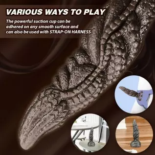 8.1in Monster Realistic Dildo with Strong Suction Cup, Leyuto Basilisk Silicone Dildo Flexible Dragon Anal Dildos for Women & Me