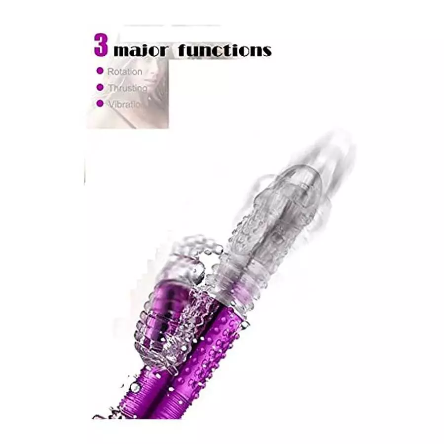 Realistic Thrusting Dildo Vibrator with Heating Silione Telescopic Penis with Strong Suction Cup for G-spot Clitoral Anal Stimul