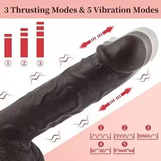 8.8" Thrusting Dildo Vibrator for Women-Huge Realistic Vibrating Dildo with 3 Powerful Thrusting & 5 Vibration, Silicone Penis G