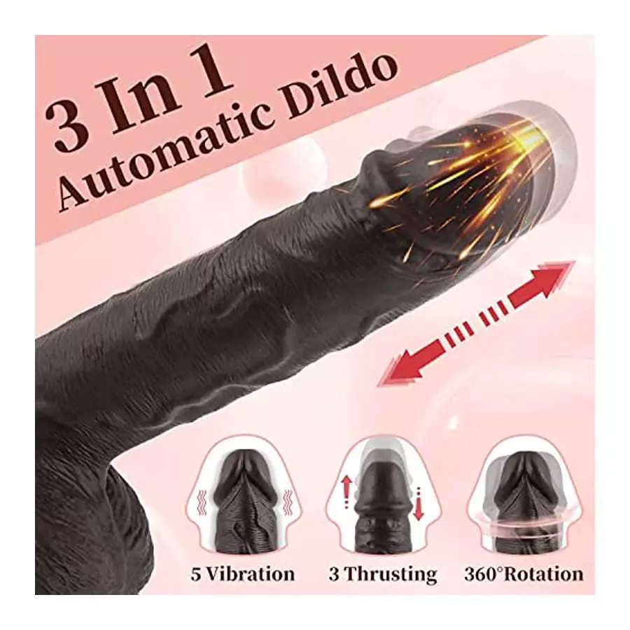 8.8" Thrusting Dildo Vibrator for Women-Huge Realistic Vibrating Dildo with 3 Powerful Thrusting & 5 Vibration, Silicone Penis G