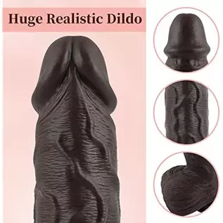 8.8" Thrusting Dildo Vibrator for Women-Huge Realistic Vibrating Dildo with 3 Powerful Thrusting & 5 Vibration, Silicone Penis G