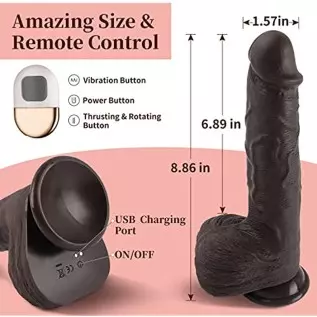 8.8" Thrusting Dildo Vibrator for Women-Huge Realistic Vibrating Dildo with 3 Powerful Thrusting & 5 Vibration, Silicone Penis G